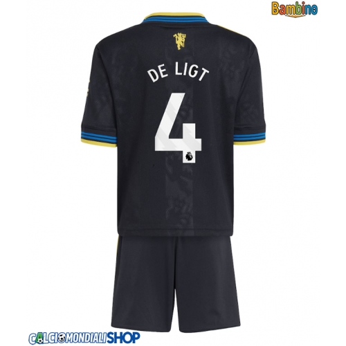 Maglie da calcio Manchester United Matthijs de Ligt #4 Terza Maglia Bambino 2025-26 Manica Corta + Pantaloni corti)